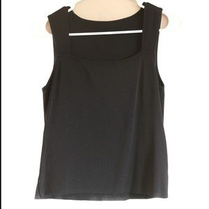Black Y2K square neck sleeveless lip